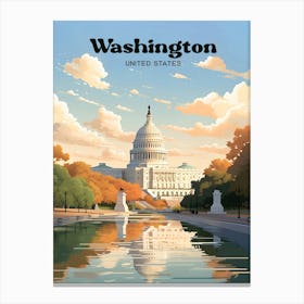 Washington United States Democrat Travel Art Illustration Canvas Print