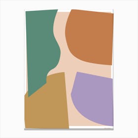 Collage Green Brown Lilac Graphic Abstract Canvas Print