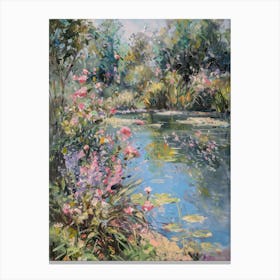  Floral Garden Enchanted Pond 5 Canvas Print