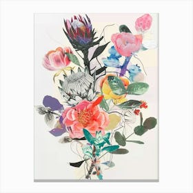 Protea 2 Collage Flower Bouquet Canvas Print