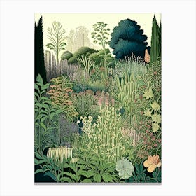 Giverny Gardens, France Vintage Botanical Canvas Print