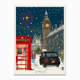 London Cityscape At Christmas Canvas Print