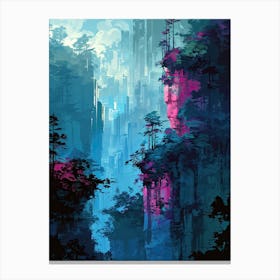 Pixel Landscape | Pixel Minimalism Art Series Canvas Print