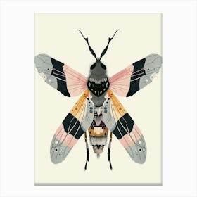 Colourful Insect Illustration Fly 2 Canvas Print