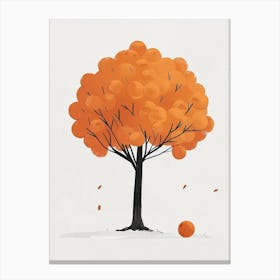 Orange Tree Pixel Illustration 1 Canvas Print