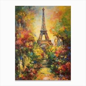 Eiffel Tower Paris France Monet Style 19 Canvas Print
