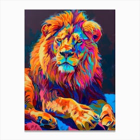 Masai Lion Symbolic Imagery Fauvist Painting 1 Canvas Print