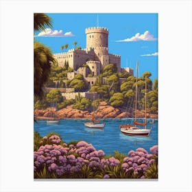 Bodrum Castle St Peters Caastle Pixel Art 8 Canvas Print