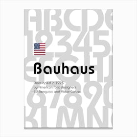 Bauhaus font, 1975 — design typography poster 1 Canvas Print