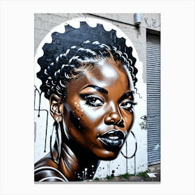 Graffiti Mural Of Beautiful Black Woman 347 Canvas Print