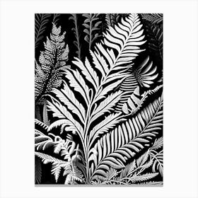 Lady Fern Linocut Canvas Print