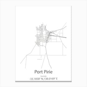 Port Pirie,Australia Minimalist Map Toile