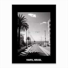 Poster Of Haifa, Israel, Mediterranean Black And White Photography Analogue 4 Canvas Print