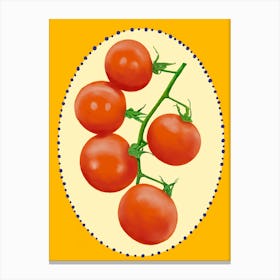 Tomatoes on orange Canvas Print