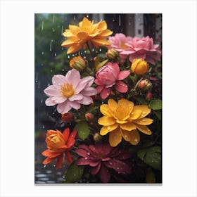 Flowers In The Rain Canvas Print