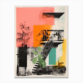 A House In Havana, Abstract Risograph Style 4 Canvas Print