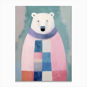 Playful Illustration Of Polar Bear For Kids Room 1 Canvas Print