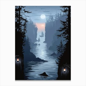 Night At The Cliffs Canvas Print