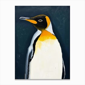 King Penguin Volunteer Point Colour Block Painting 4 Canvas Print