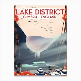 Lake District Cumbria England Travel poster Canvas Print