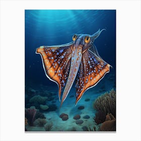 Blanket Octopus Detailed Illustration 9 Canvas Print