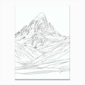 Mount Washington Usa Line Drawing 5 Canvas Print