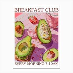 Breakfast Club Avocado Toast And Smoothie 1 Canvas Print
