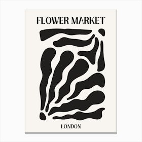 B&W Flower Market Poster London Canvas Print
