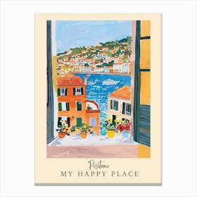 My Happy Place Positano 2 Travel Poster Canvas Print