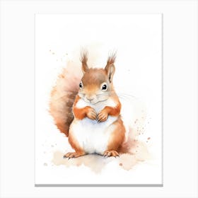 Baby Squirrel Watercolour Nursery 2 Canvas Print