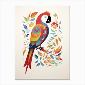 Scandinavian Bird Illustration Macaw 1 Canvas Print