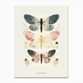 Colourful Insect Illustration Lacewing 8 Poster Canvas Print
