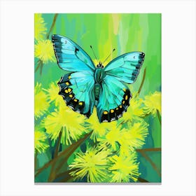 Pop Art Green Hairstreak Butterfly 2 Canvas Print