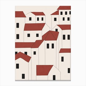 Red Houses Canvas Print