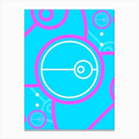Geometric Glyph in White and Bubblegum Pink and Candy Blue n.0044 Canvas Print