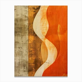 Orange And Beige Abstract Painting Canvas Print