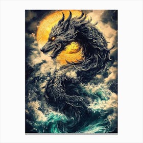 Dragon In The Ocean Canvas Print