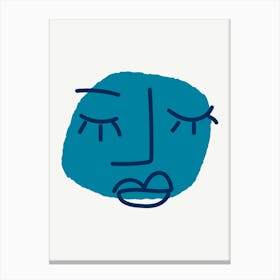 Blue Abstract Face Canvas Print