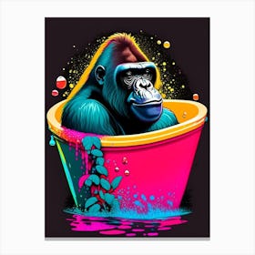 Gorilla In Bath Tub Gorillas Tattoo 1 Canvas Print