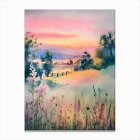 Watercolor Landscape Painting Canvas Print