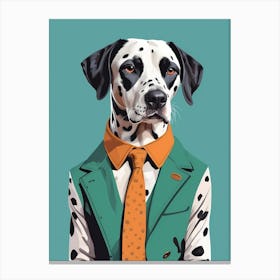 Dalmatian Dog Portrait In A Suit (18) Canvas Print