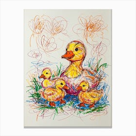 Duck Family 3 Canvas Print