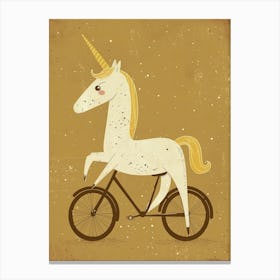 Unicorn Riding A Bike Muted Pastels 1 Canvas Print