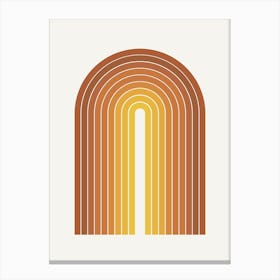 Yellow Boho, Californian, minimal, modern, mid century arch design Canvas Print