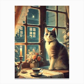 Cat In The Window Canvas Print