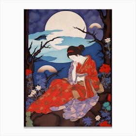 Ginzan Onsen, Japan Vintage Travel Art 3 Canvas Print