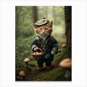 Cat In The Woods Canvas Print