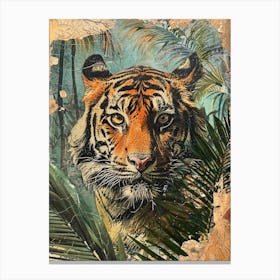 Kitsch Tiger Collage 1 Canvas Print