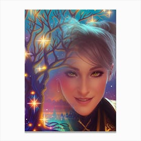 Girl With A Tree Canvas Print