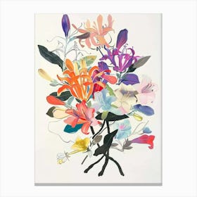 Honeysuckle 4 Collage Flower Bouquet Canvas Print